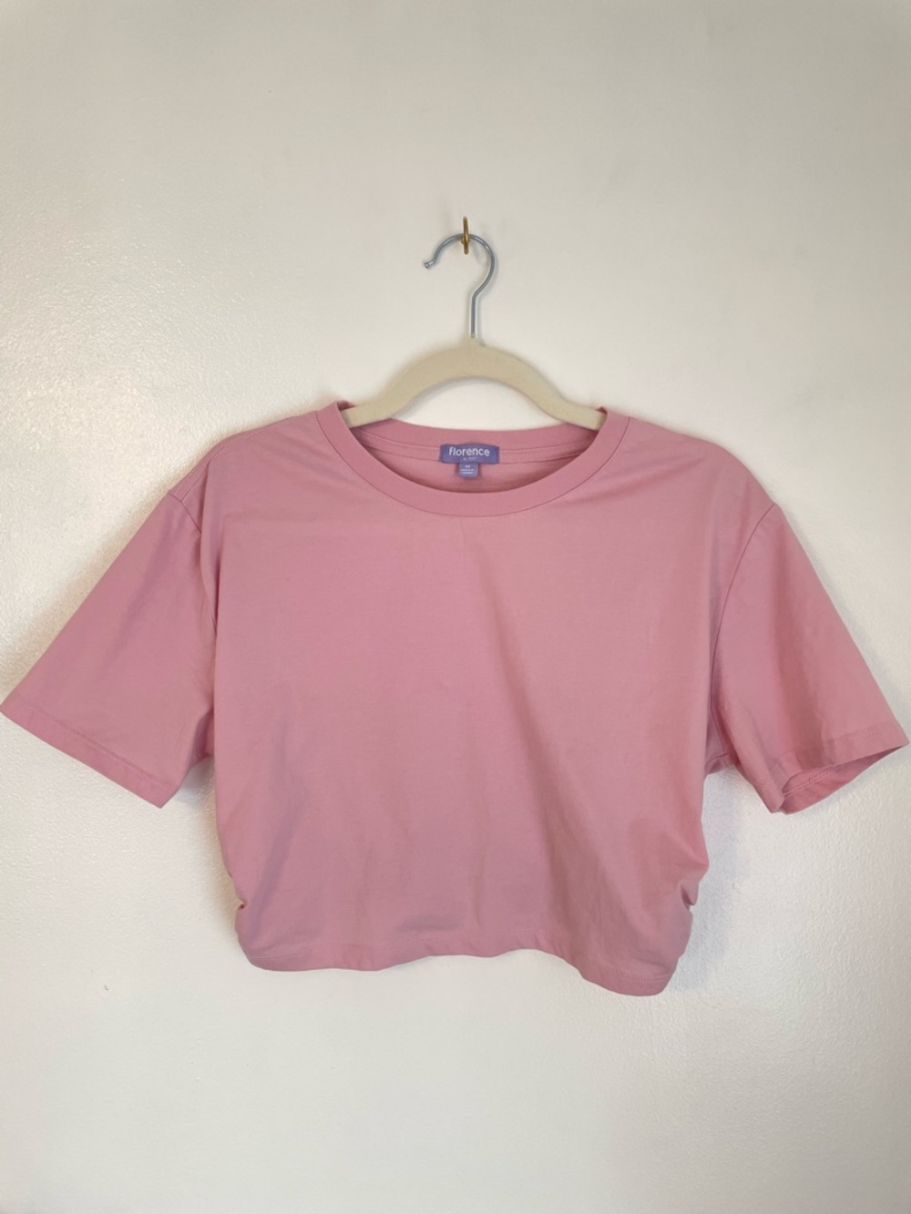 Florence by Mills pink cropped tee with elastic hem size medium